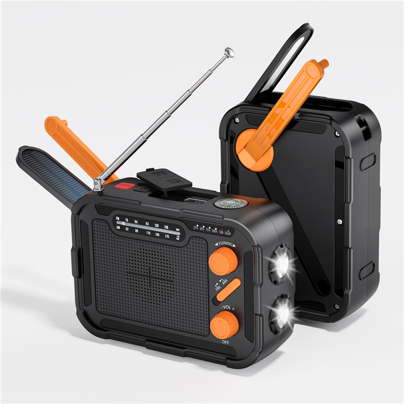 Solar Emergency Charger - 5000Mah Nood Zonne-Energie Bank Radio Usb