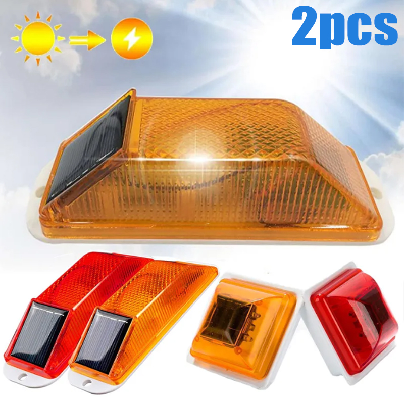 Sos Light Strobe - 2 Stuks Solar Strobe Waarschuwingslampje Led